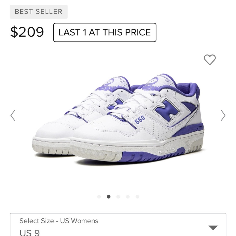 NEW BALANCE 550 PURPLE AND WHITE WOMENS